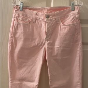 Light Pink NYDJ Straight Leg Jeans w/ Zip Accents